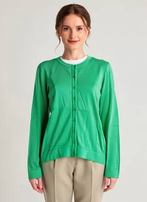 Vestă cu mâneci lungi guler rotund verde LILY & ME femeie