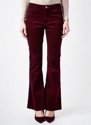Pantalon evazat elasticitate talie înaltă roșu PIECES femeie