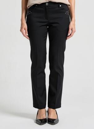 Pantalon slim țesătură poplin mărime normală negru ZHENZI femeie
