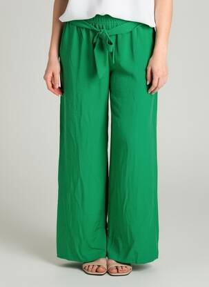 Pantalon larg croială fluidă mărime normală verde PM MERE & FILLE femeie