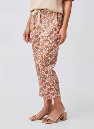 Pantalon 7/8 talie elastică mărime normală portocalie C'EST BEAU LA VIE femeie