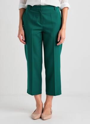 Pantalon 7/8 talie elastică mărime normală verde KAFFE femeie