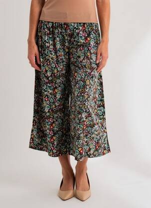 Pantalon 7/8 talie elastică mărime normală negru LILY & ME femeie