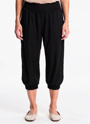 Pantalon trei sferturi elasticitate mărime normală negru ZHENZI femeie
