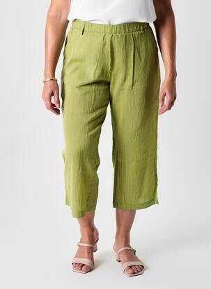 Pantalon trei sferturi talie elastică mărime normală verde ZHENZI femeie