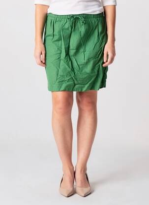 Fustă scurtă talie elastică verde PIECES femeie