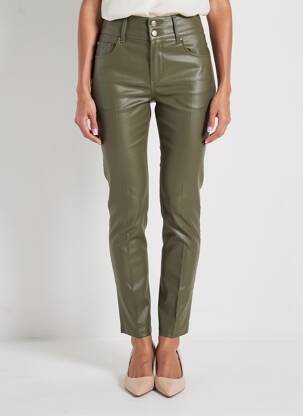 Pantalon slim țesătură acoperită mărime normală verde TIFFOSI femeie