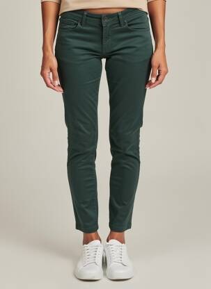 Pantalon slim țesătură poplin mărime normală verde NOIR'N'BLEU femeie