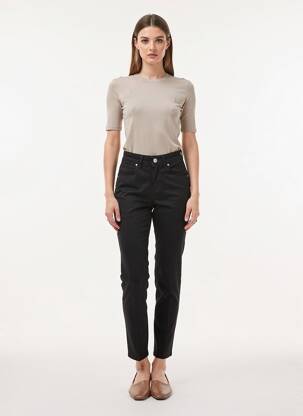 Pantalon slim țesătură poplin mărime normală negru NOIR'N'BLEU femeie