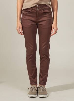 Pantalon slim țesătură poplin mărime normală maro ONE SIZE FILTS ALL femeie