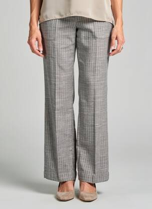 Pantalon drept talie cu cleme mărime normală gri OLSEN femeie