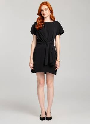 Rochie scurtă mâneci scurte mâneci scurte negru KAFFE femeie