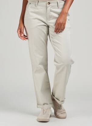 Pantalon chino țesătură poplin mărime normală gri FREEMAN T.PORTER femeie