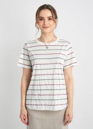 Tricou croială dreaptă mâneci scurte alb WHITE STUFF femeie