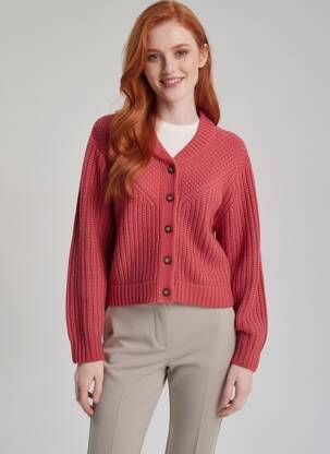 Vestă cu mâneci lungi guler rotund roz WRANGLER femeie