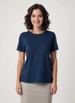 Tricou croială dreaptă mâneci scurte albastru WHITE STUFF femeie