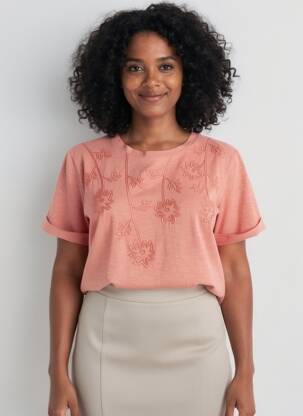 Tricou croială dreaptă mâneci scurte portocalie WHITE STUFF femeie
