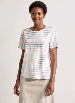 Tricou croială dreaptă mâneci scurte alb WHITE STUFF femeie