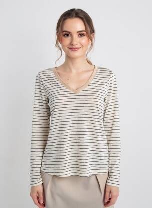 Tricou mâneci lungi mâneci lungi bej MOLLY BRACKEN femeie