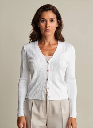 Vestă cu mâneci lungi elasticitate alb MOLLY BRACKEN femeie
