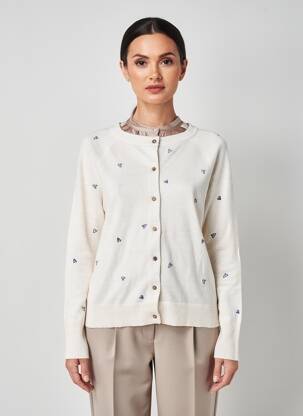 Vestă cu mâneci lungi guler rotund bej WHITE STUFF femeie
