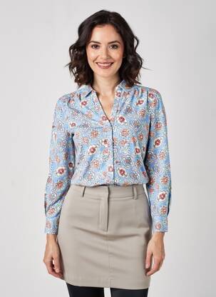 Cămașă imprimeu floral mâneci lungi albastru WHITE STUFF femeie