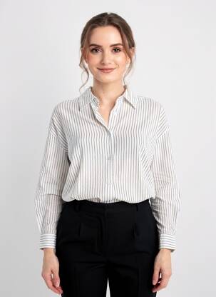 Cămașă țesătură crep mâneci lungi bej MOLLY BRACKEN femeie