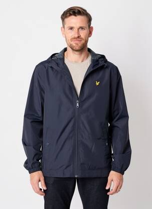 Jachetă vânt strânsă pe partea de jos cu glugă albastru LYLE & SCOTT bărbat