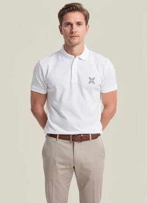 Polo țesătură jersey mâneci scurte alb OXBOW bărbat