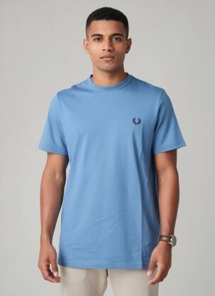 Tricou broderie mâneci scurte albastru FRED PERRY bărbat