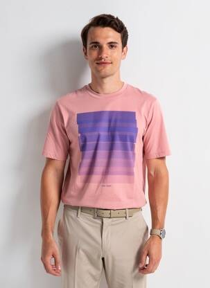 Tricou elasticitate mâneci scurte roz SERGE BLANCO bărbat