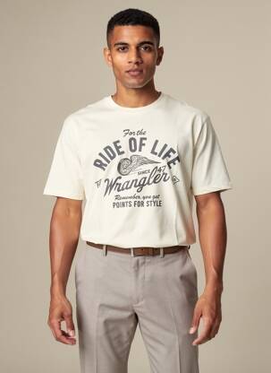 Tricou elasticitate mâneci scurte alb WRANGLER bărbat