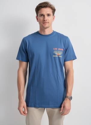 Tricou elasticitate mâneci scurte albastru LEE bărbat