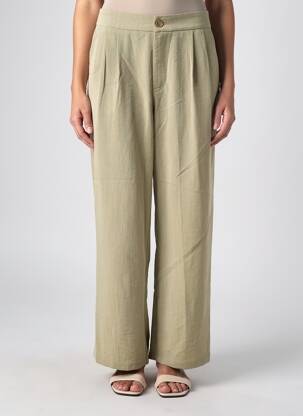Pantalon larg închidere cu fermoar sub clapetă cu nasturi mărime normală verde MOLLY BRACKEN femeie