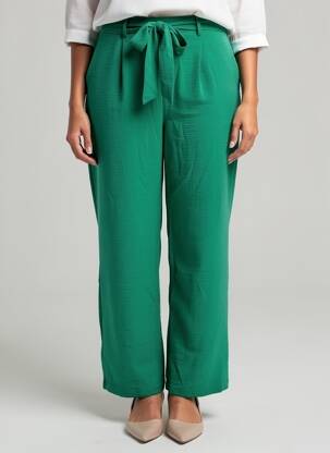 Pantalon drept talie elastică mărime normală verde MOLLY BRACKEN femeie