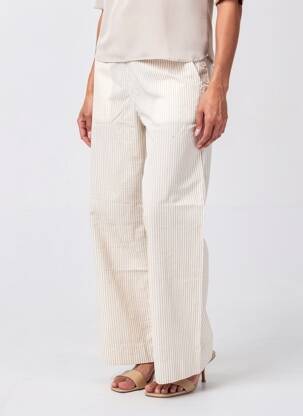 Pantalon drept elasticitate mărime normală bej PAKO LITTO femeie