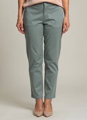 Pantalon slim țesătură poplin verde PAKO LITTO femeie