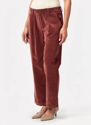 Pantalon drept talie elastică mărime normală maro PAKO LITTO femeie