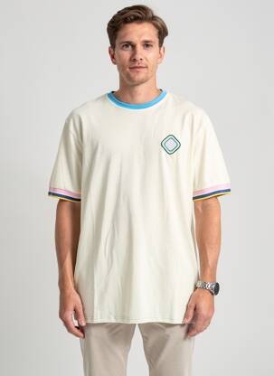 Tricou broderie mâneci scurte bej RUCKFIELD bărbat