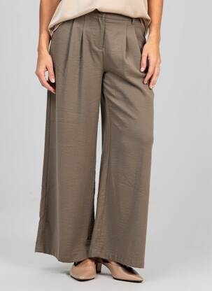 Pantalon larg țesătură poplin mărime normală verde MOLLY BRACKEN femeie