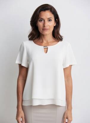 Top elasticitate mâneci scurte alb THE STYLE femeie