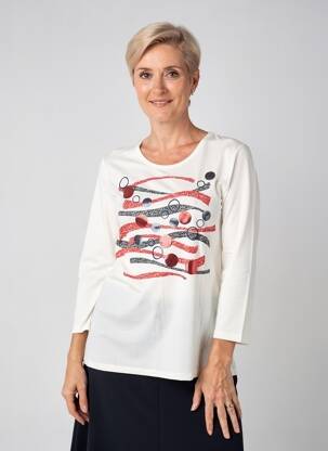 Tricou mâneci 3/4 mâneci 3/4 alb BARBARA LEBEK femeie