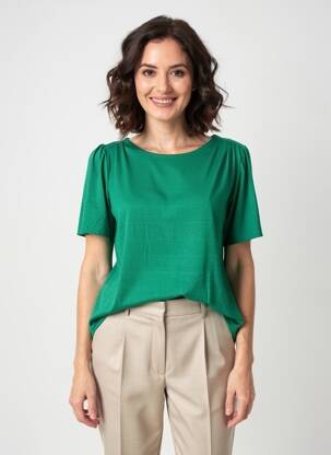 Tricou croială dreaptă mâneci scurte verde LOLA ESPELETA femeie
