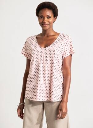Tricou croială dreaptă mâneci scurte portocalie C'EST BEAU LA VIE femeie