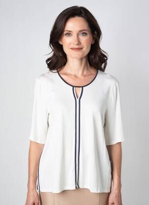 Tricou elasticitate mâneci scurte alb BARBARA LEBEK femeie