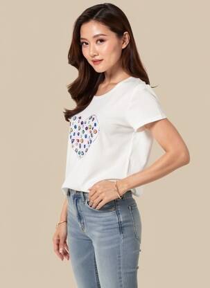 Tricou elasticitate mâneci scurte bej ABRIL femeie