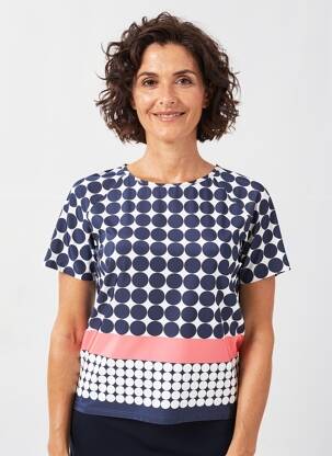 Tricou elasticitate mâneci scurte albastru NAYAT femeie
