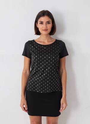 Tricou serigrafie mâneci scurte negru NURIA VILARDAGA femeie