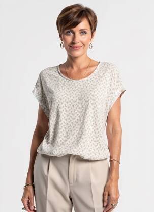 Bluză țesătură poplin mâneci scurte roz BARBARA LEBEK femeie
