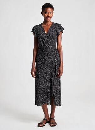 Rochie lungă mâneci scurte mâneci scurte negru YSABEL MORA femeie